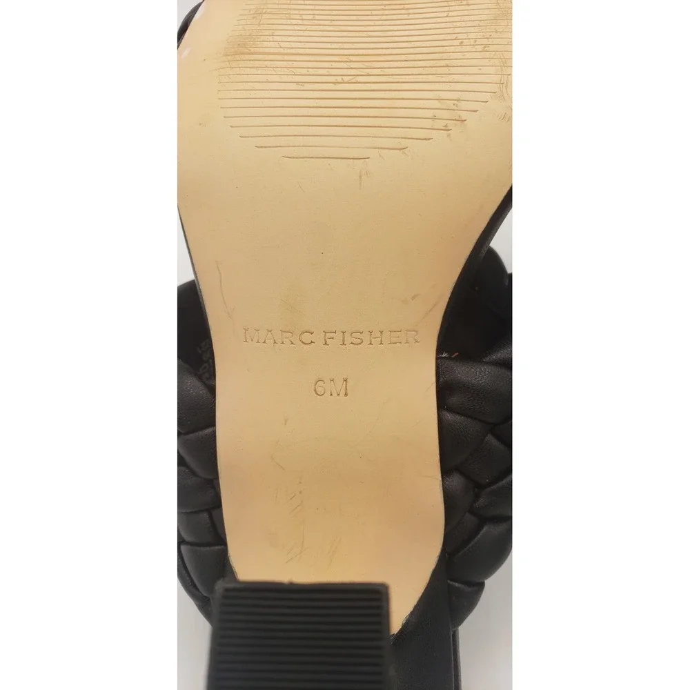 Marc Fisher Toree Black Faux Leather Braided Open Square Toe 3